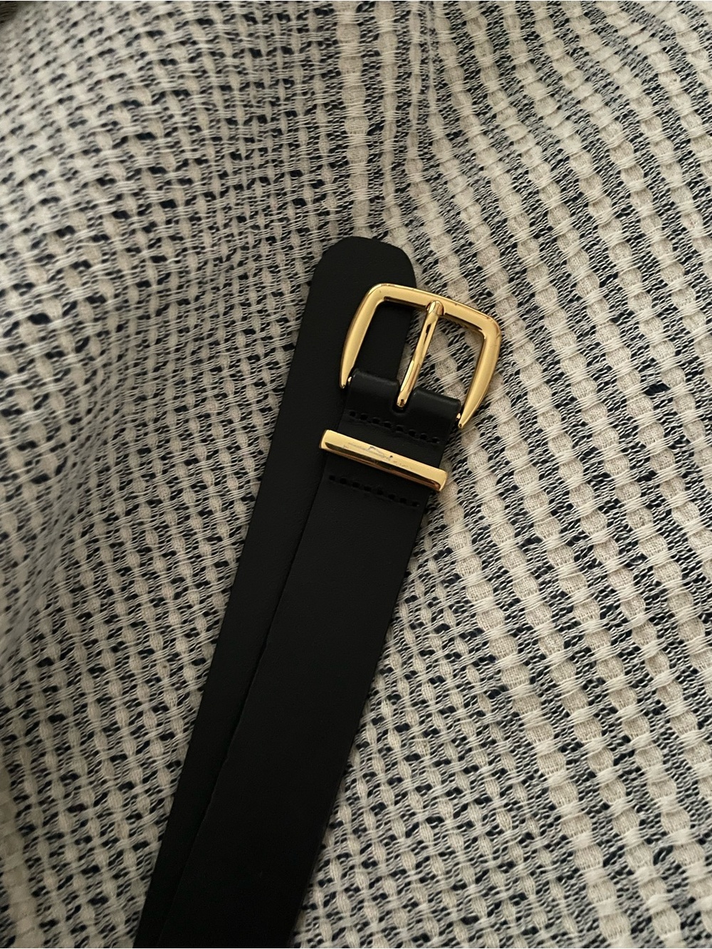 Madewell Black Textured Leather Belt Strap